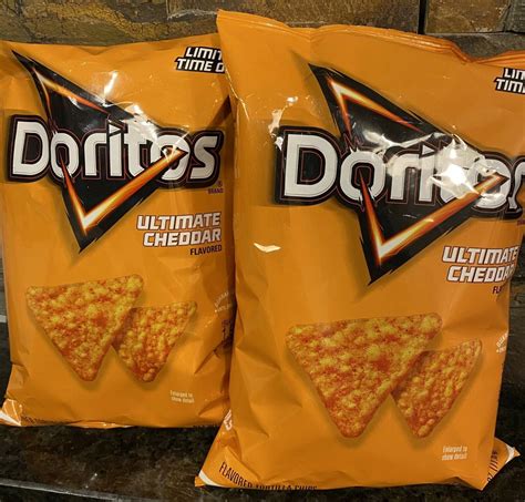 Doritos Ultimate Cheddar Flavored Tortilla Chips 2.75 oz Bag 2x Limited Edition