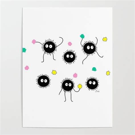 Soot Sprites Poster by Diba + Divine I Co. | Spirited away art, Soot sprites, Art prints