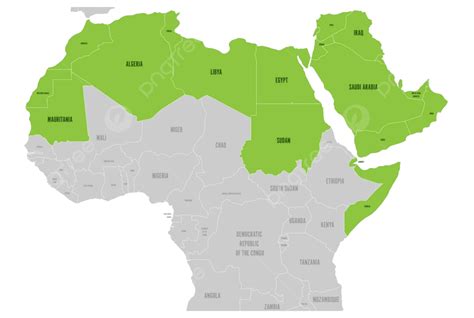 Political Map Of 22 Arab League Countries In Africa And Middle East ...