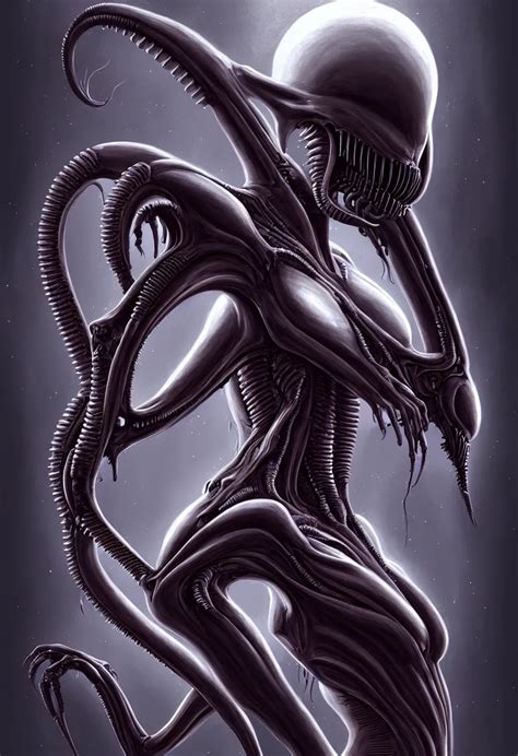 beautiful symmetrical xenomorph young woman, aesthetic | Stable ...