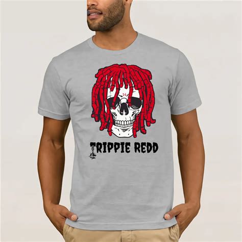 Trippie Redd Skull Face T Shirt New Summer Men's Casual Print T Shirt Fashion Novelty Short ...