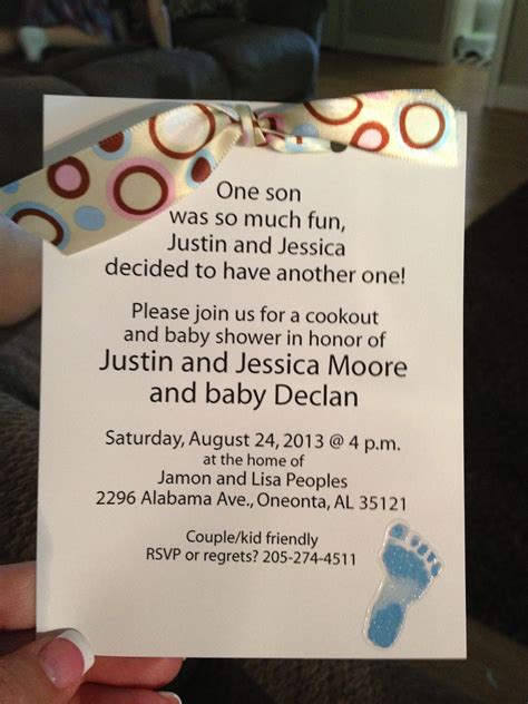 Ideas For Baby Shower Invitations Homemade : HOMEMADE BABY SHOWER ...