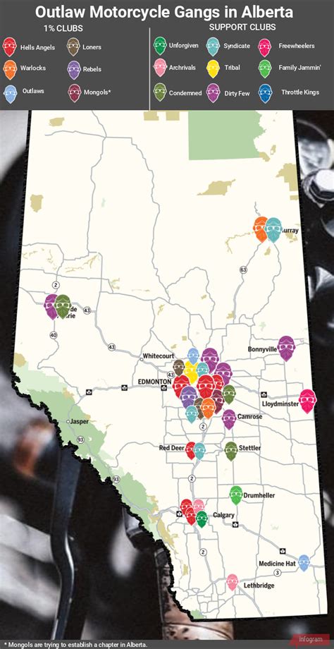 MAP: Outlaw motorcycle gangs in Alberta | Driving