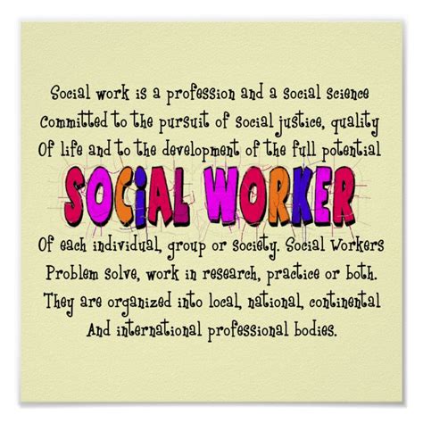 Social Worker Definition Art Poster | Social work quotes, Social worker definition, Social work ...