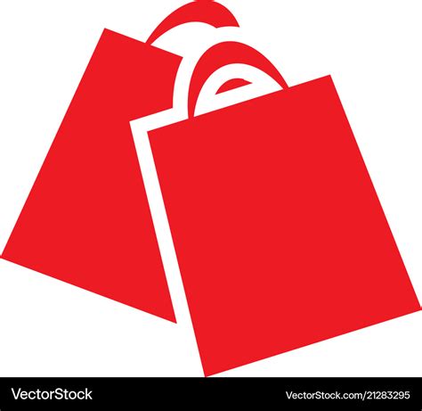 Red shopping bag retail logo design template Vector Image