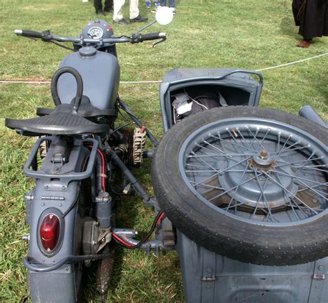 Rear view of German WW2 motorcycle with sidecar - History … | Flickr