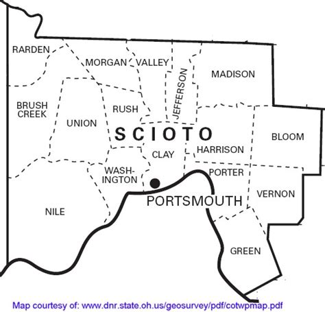 Scioto County, Ohio township map