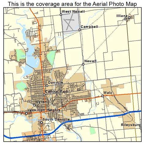 Aerial Photography Map of Danville, IL Illinois