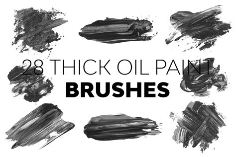 Thick Oil Paint Brushes | Brushes ~ Creative Market