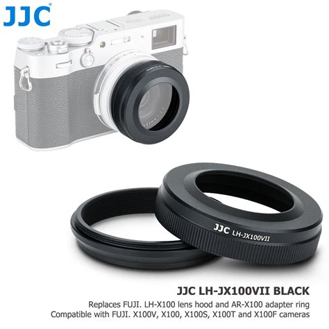 JJC LH-X100 Lens Hood with AR-X100 Filter Adapter Ring, Suitable for Fuji Fujifilm X100V, X100 ...