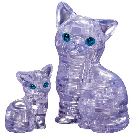 Bepuzzled 3D Crystal Puzzle - Cat with Kitten: 49 Pcs