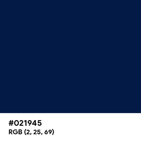 Dark Royal Blue color hex code is #021945