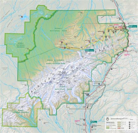 Denali National Park trail and camping map - Ontheworldmap.com