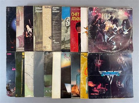 Group Of 20 Vintage Classic Rock Vinyl Records Auction