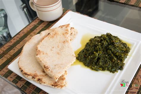 Bhaji & Sada Roti - Guyanese Style - Things Guyana