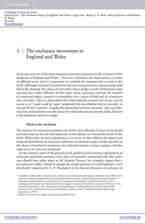 (PDF) 1 The enclosure movement in England and Wales - DOKUMEN.TIPS