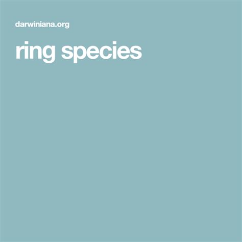 ring species | Species, Rings, Evolution