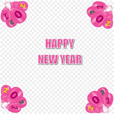 Pink Color Happy New Year Png Design, Pink, 2021, Text PNG and Vector ...