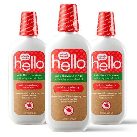 Buy Hello Kids Wild Strawberry Natural Flavor Anticavity Fluoride Rinse ...