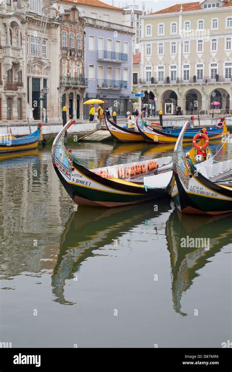 Colourful Canal Boats in Aveiro, Portugal Stock Photo - Alamy