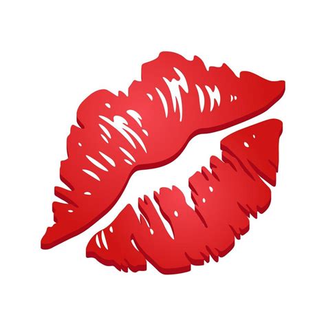 Red kiss mark or lips mark Large size icon for emoji smile 17692646 ...