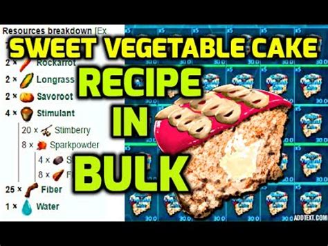 HOW TO MAKE SWEET VEGGIE CAKE IN BULK - ARK SURVIVAL EVOLVED - YouTube