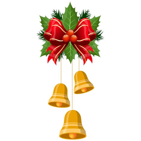 Christmas Bells Decoration With Ribbon Vector Clipart, Christmas ...