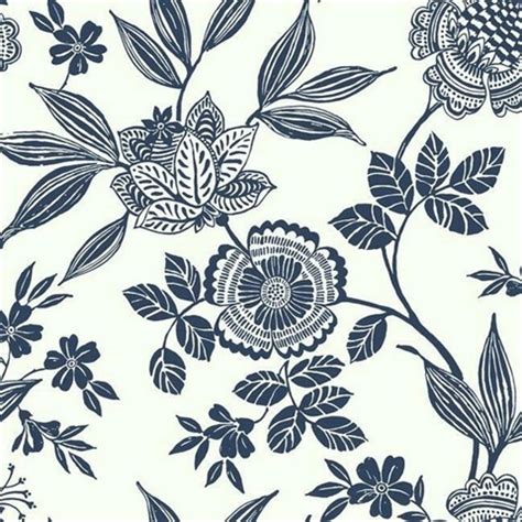 SS2556 l Blue Jacobean Floral Trail Wallpaper