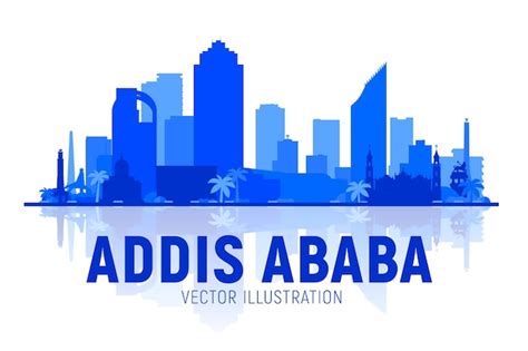 Premium Vector | Addis Ababa Ethiopia city skyline at white background Flat vector illustration ...