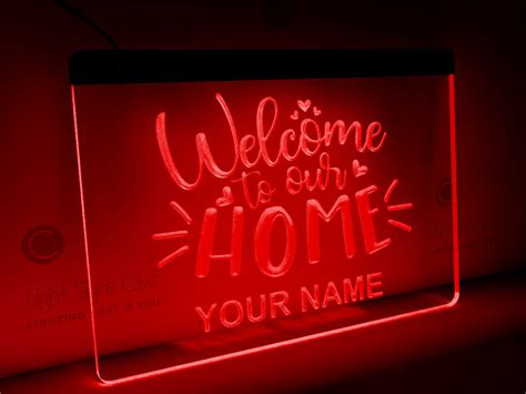 Personalized welcome to our home sign | Light Signs Cave