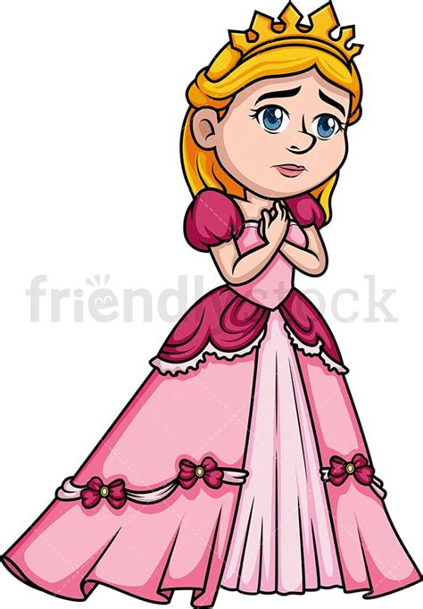 Sad Princess Cartoon Vector Clipart - FriendlyStock