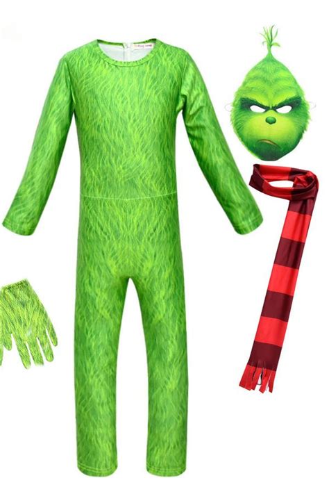 Grinch Costume for Toddler Kids Boys Halloween Christmas – Hallowitch Costumes