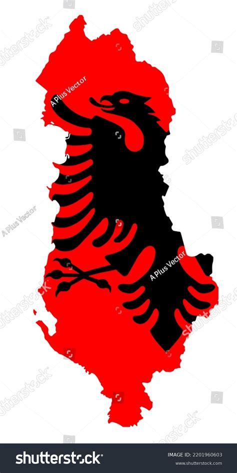 Albania Flag On Map On Transparent Stock Vector (Royalty Free) 2201960603 | Shutterstock