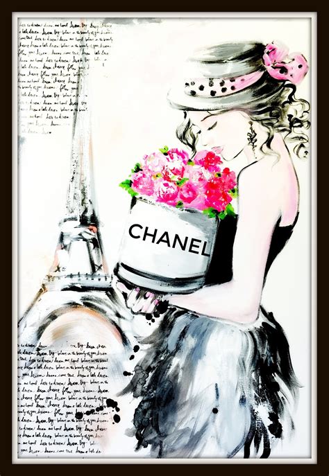 Chanel Illustration by Lana Moes Coco Chanel Wall Art Paris