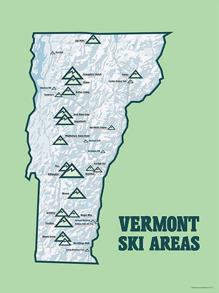 Ski Resort Poster Maps | Vermont ski resorts, Skiing, Ski resort
