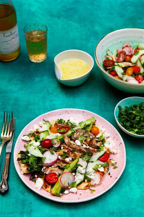 Grilled Fattoush Salad with Chicken and Tangy Buttermilk Dressing - Everyday Annie