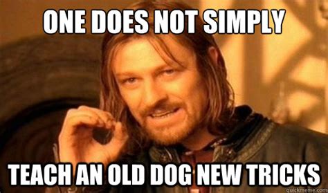 One Does Not Simply teach an old dog new tricks - Boromir - quickmeme