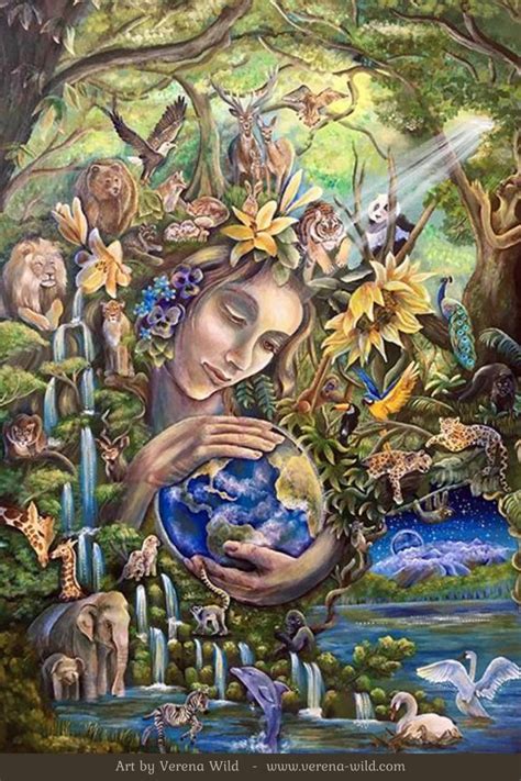 Gaia's embrace | Visionary art, Earth drawings, Mother earth art