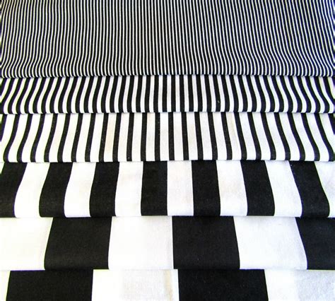 Black&White Striped fabric 100% Cotton 5 sizes Stripes fabric Ticking ...