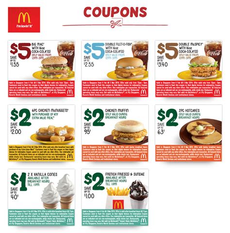 McDonald's Breakfast & Lunchtime Discount Coupons February 2014 | Great Deals Singapore