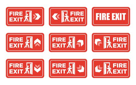 Fire exit or Emergency Exit Escape Door sign vector set 41334938 Vector ...