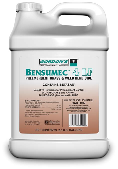 Bensumec 4 LF Pre-Emergent Grass & Weed Herbicide, PBI Gordon | Forestry Distributing North ...