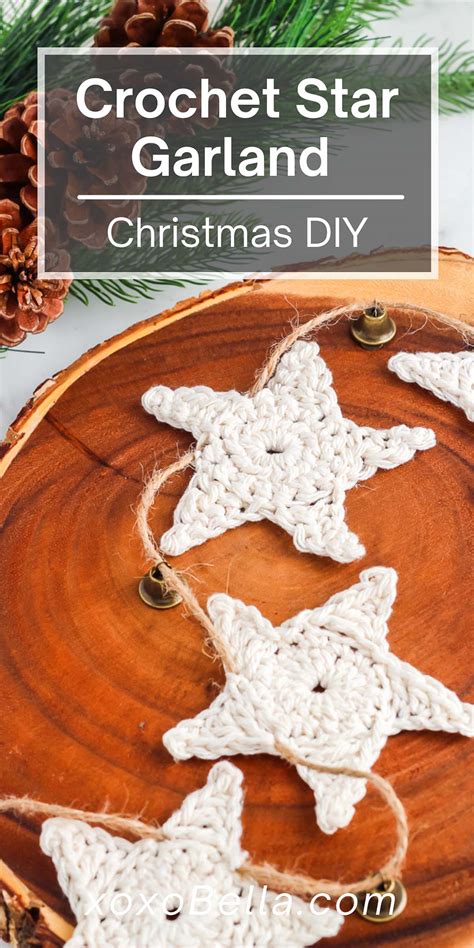 How to Make a Crochet Star Garland Christmas Decoration - xoxoBella