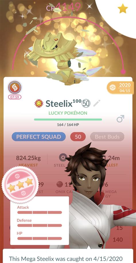 My perfect shiny lucky double move maxed mega Steelix! : r/pokemongo