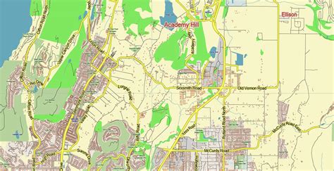 Kelowna Canada Map Vector City Plan Low Detailed (for small print size) Street Map editable ...