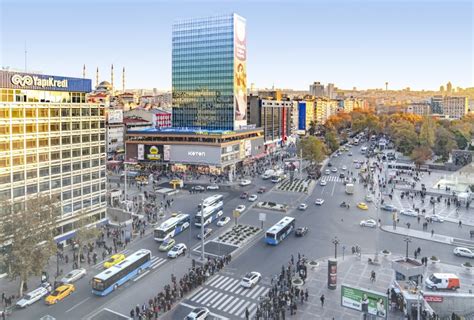 Ankara/Turkey-November 24 2018: Kizilay Square And Skyscraper, Ankara ...