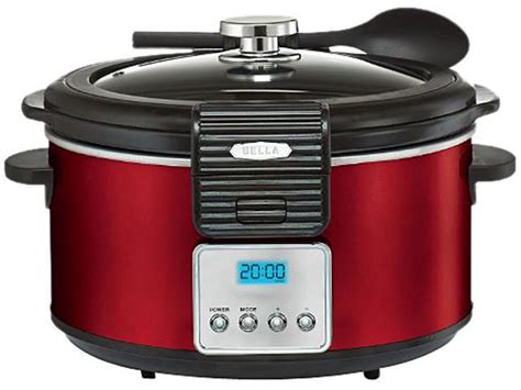 Bella 14106 Red Linea 5Qt Programmable Slow Cooker with Locking Lid - Newegg.com