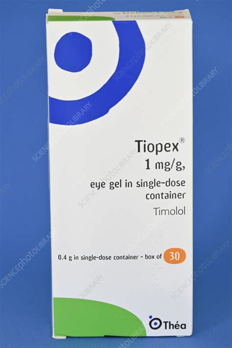 Timolol eye gel - Stock Image - C056/8772 - Science Photo Library