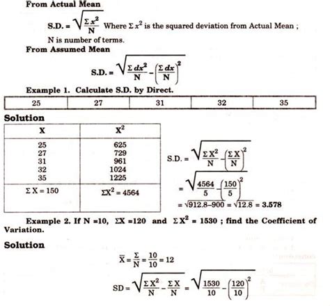 all formulas of statistics class 11 economics