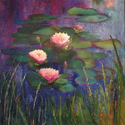 Extra Large Painting, Monet style, Lily Pond, Waterscape, Monet's Garden, Lily Pad Flowers